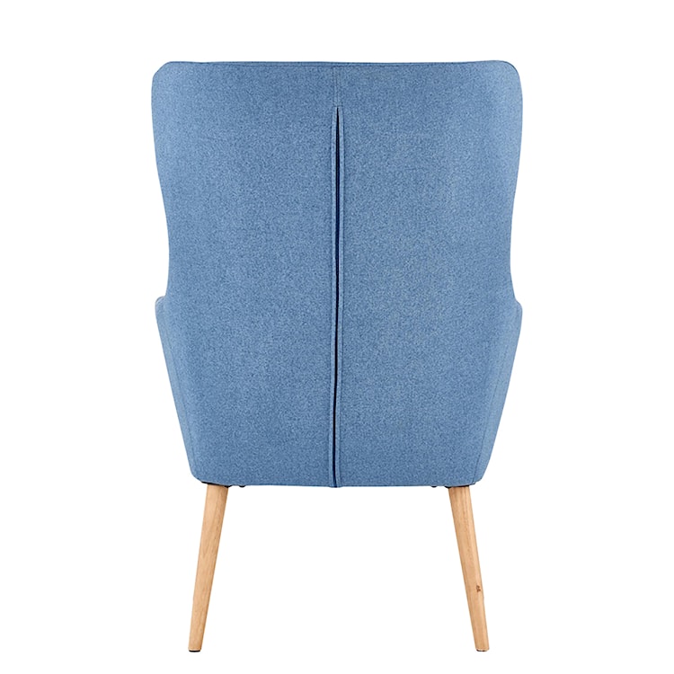 Fotel Emifban na drewnianych nogach - niebieskie tapicerowanie  - zdjęcie 7