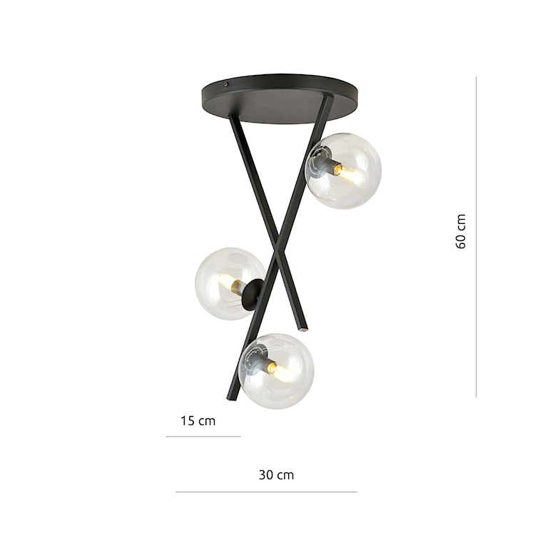 Lampa sufitowa Appire x3 transparentny klosz  - zdjęcie 5