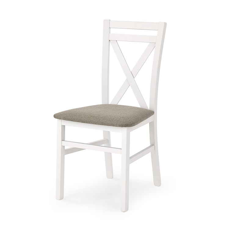 Krzesło Milares białe z beżowym tapicerowaniem