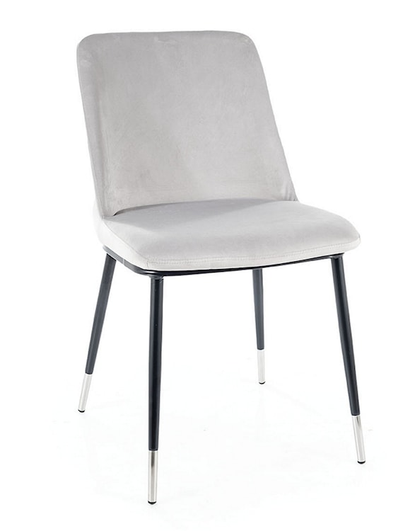 Krzesło tapicerowane Sionior jasnoszary velvet/ chromowane detale