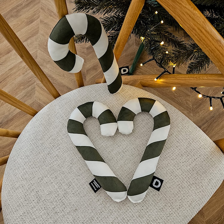 Poduszka XMAS 24 cm zielona laska cukrowa 