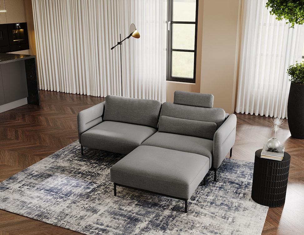 Pufa Solianero ciemnoszara dzianina łatwoczyszcząca  - zdjęcie 3