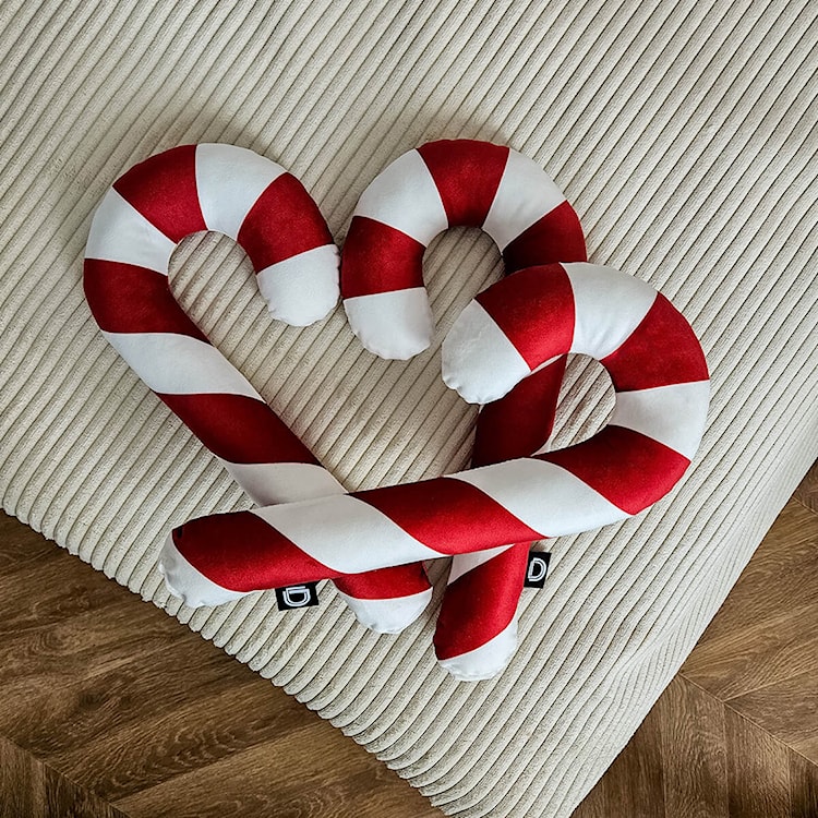 Poduszka XMAS 34 cm czerwona laska cukrowa 