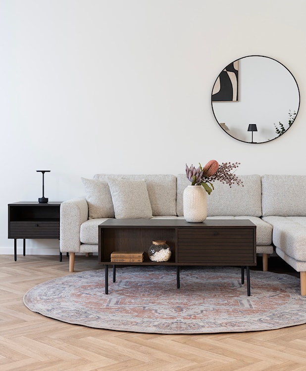 Lustro ścienne okrągłe Omanta czarna rama 80 cm  - zdjęcie 2