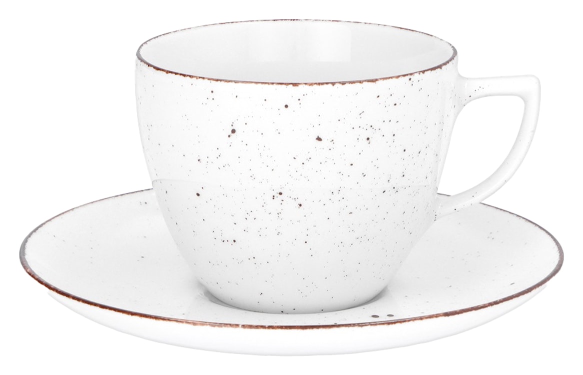 Zestaw 6 filiżanek porcelanowych City biało-brązowy 