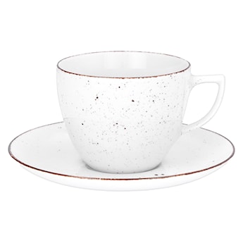 Zestaw 6 filiżanek porcelanowych City biało-brązowy