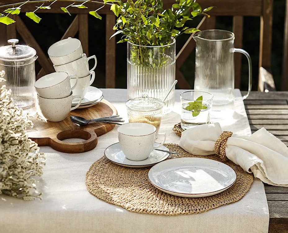 Zestaw 6 filiżanek porcelanowych City beżowo-brązowy  - zdjęcie 2