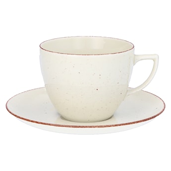 Zestaw 6 filiżanek porcelanowych City beżowo-brązowy
