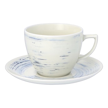 Zestaw 6 filiżanek porcelanowych City beżowo-niebieski