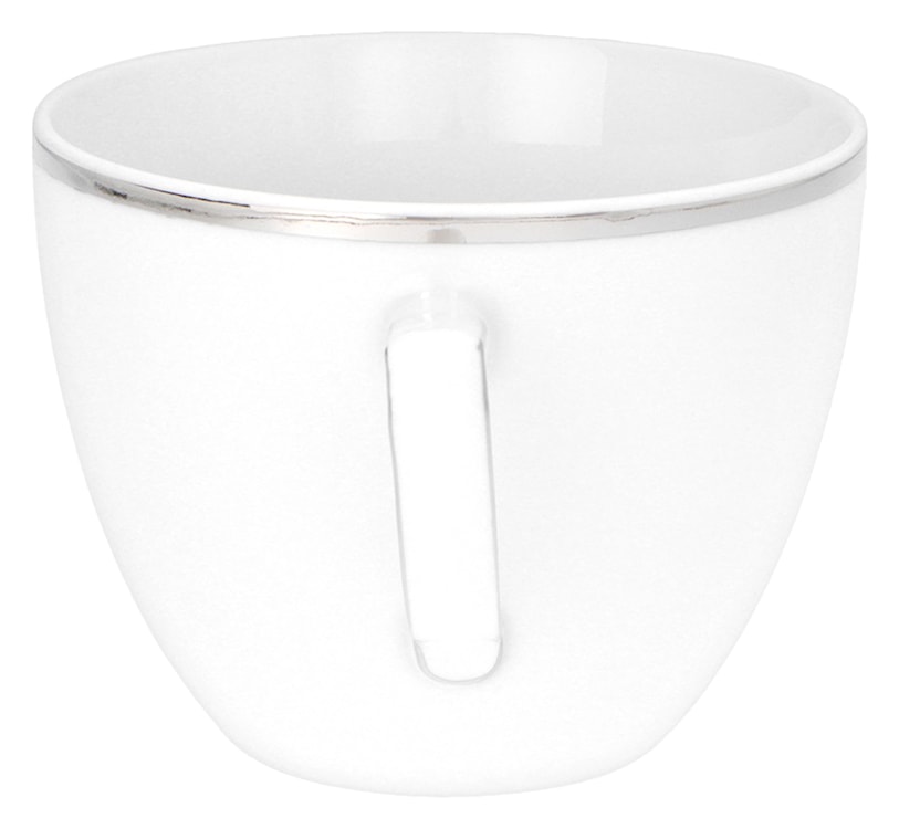 Zestaw 6 filiżanek porcelanowych City biało-srebrne  - zdjęcie 5