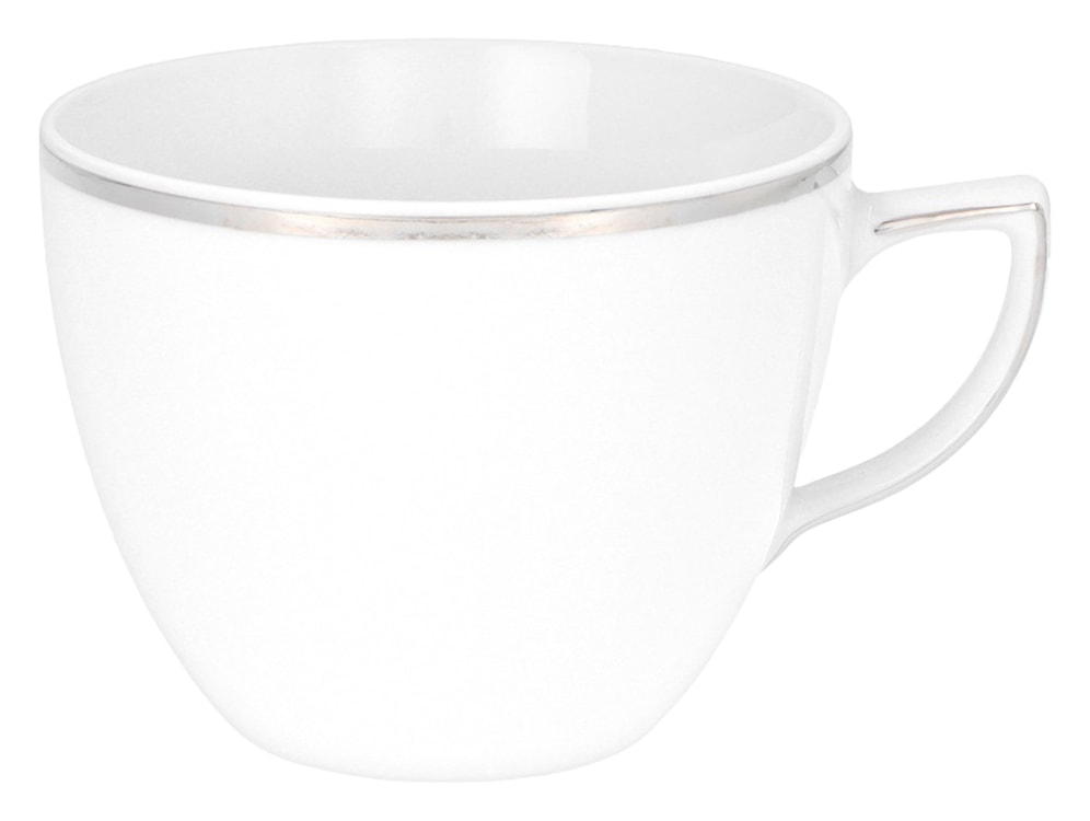 Zestaw 6 filiżanek porcelanowych City biało-srebrne  - zdjęcie 4