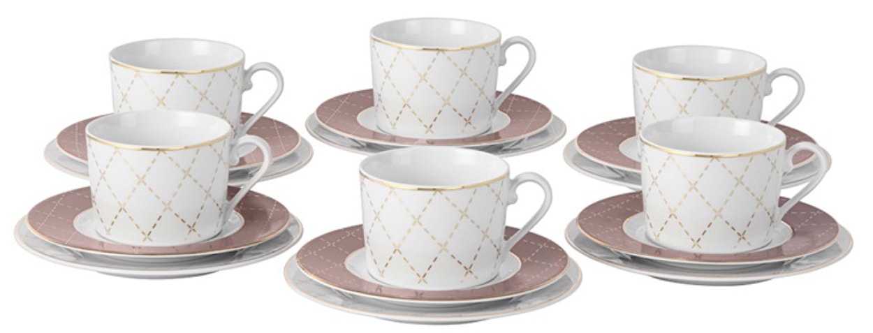 Serwis do kawy porcelanowy dla 6 os. Jenny mokka 
