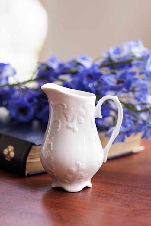 Serwis do kawy porcelanowy dla 6 os. Rococo biały  - zdjęcie 3