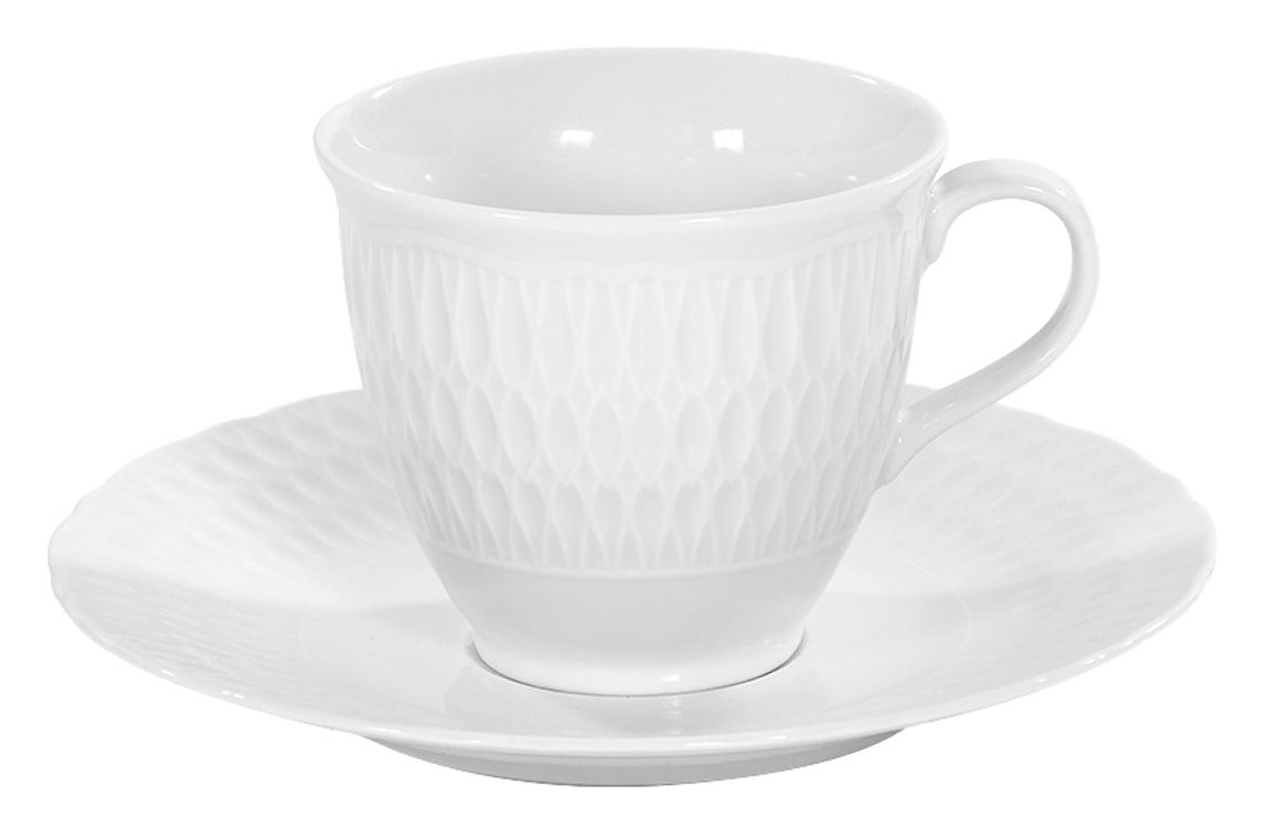 Serwis do kawy porcelanowy dla 6 os. Sofia biały 