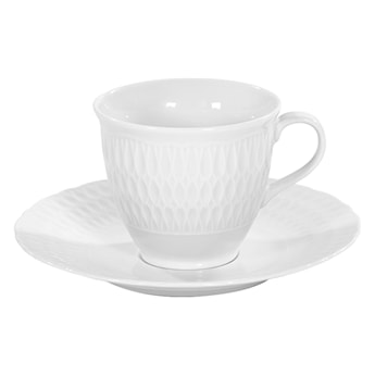 Serwis do kawy porcelanowy dla 6 os. Sofia biały