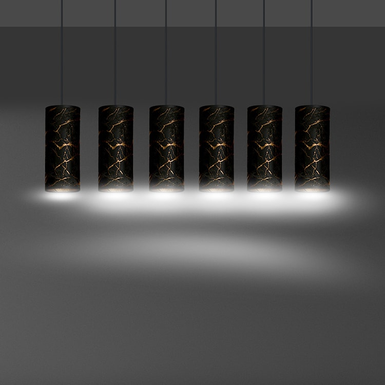 Lampa wisząca Karrla x6 95 cm czarny marmur  - zdjęcie 3