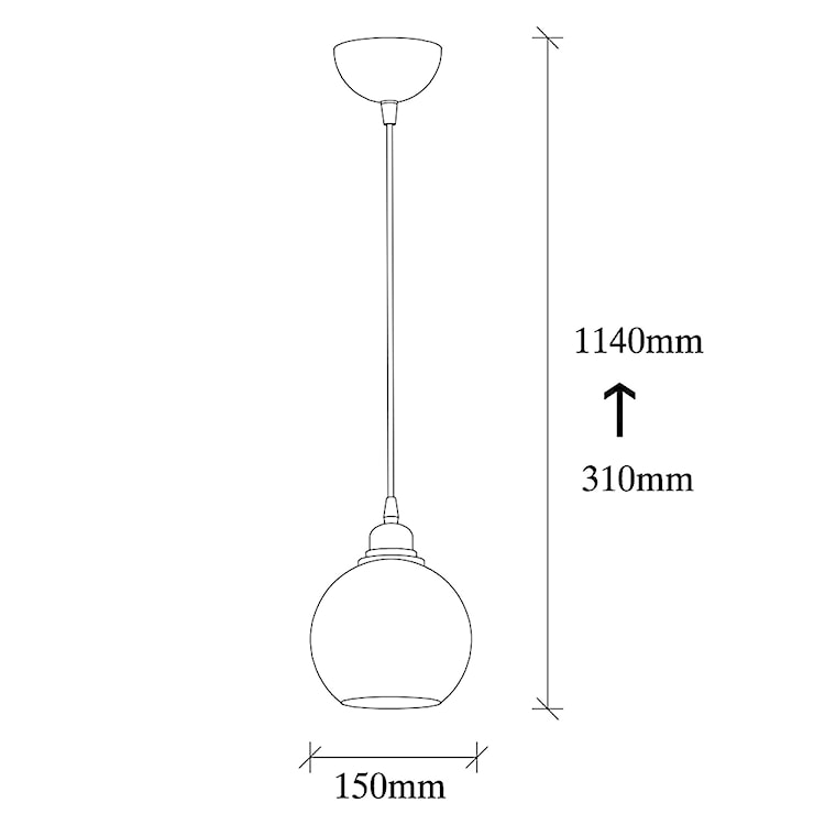 Lampa wisząca Communis 15 cm dymiony klosz  - zdjęcie 9