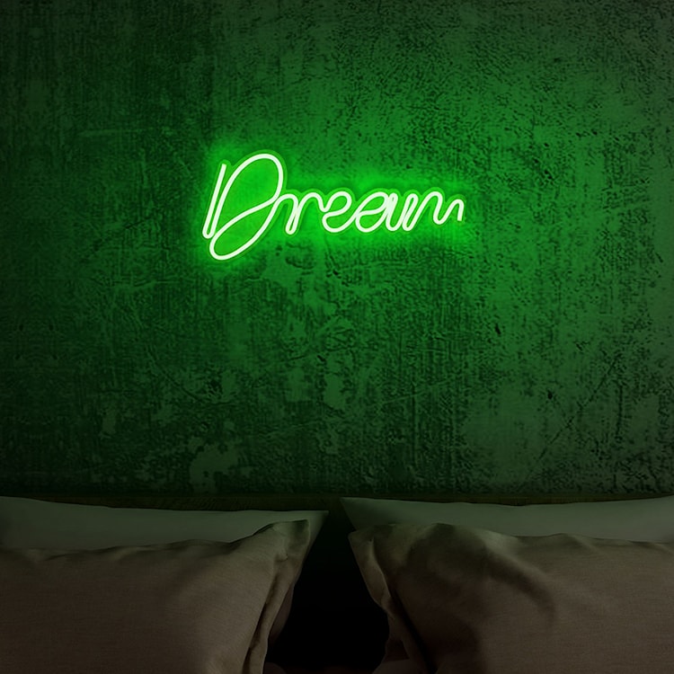 Neon na ścianę Letely z napisem Dream zielony  - zdjęcie 3