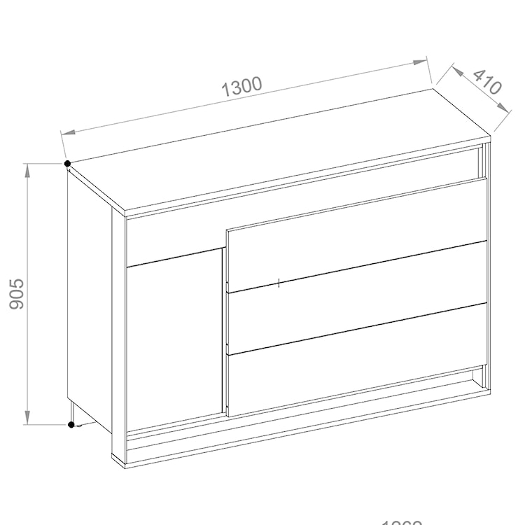 Komoda jednodrzwiowa z czterema szufladami Quant  - zdjęcie 4