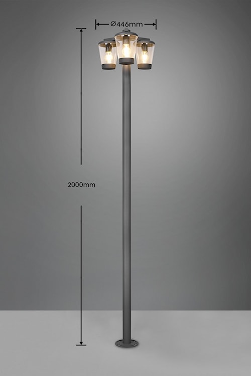 Lampa ogrodowa Cavado 220 cm antracytowa  - zdjęcie 4