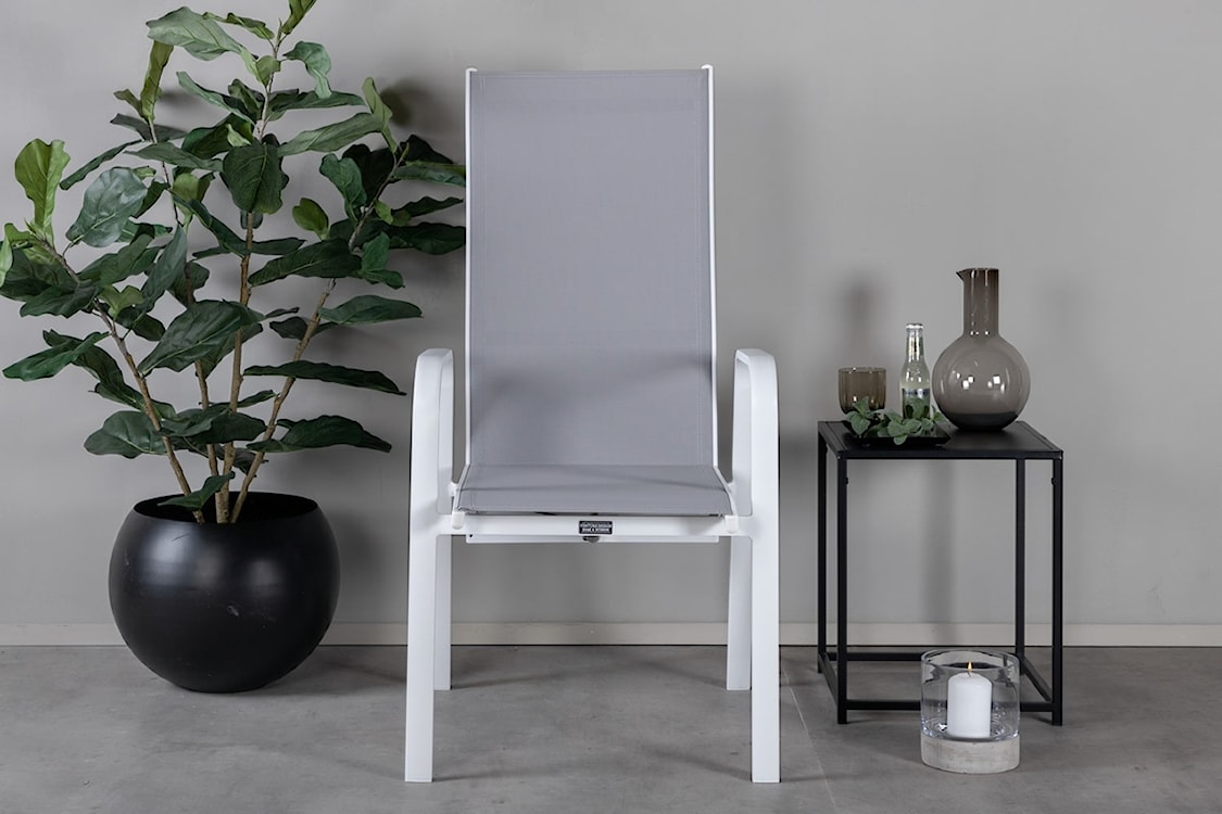 Krzesło ogrodowe z regulowanym oparciem Misando aluminium szare  - zdjęcie 2