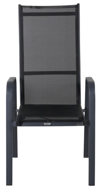Krzesło ogrodowe z regulowanym oparciem Misando aluminium czarne  - zdjęcie 3