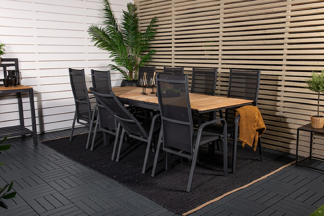 Krzesło ogrodowe z regulowanym oparciem Misando aluminium czarne  - zdjęcie 7
