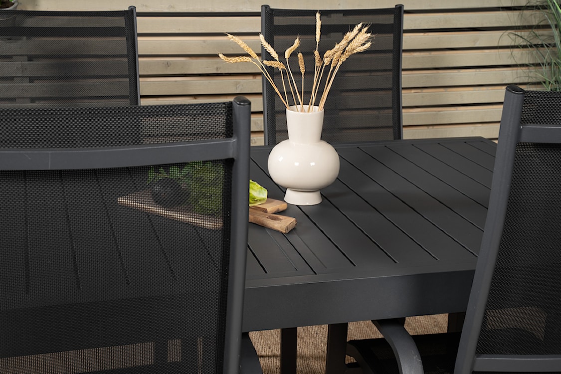 Krzesło ogrodowe z regulowanym oparciem Misando aluminium czarne  - zdjęcie 9