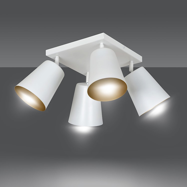 Lampa sufitowa Lanciano biała ze złotym wnętrzem x4  - zdjęcie 2