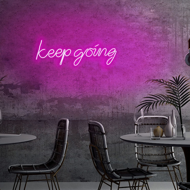 Neon na ścianę Letely z napisem Keep Going różowy  - zdjęcie 5