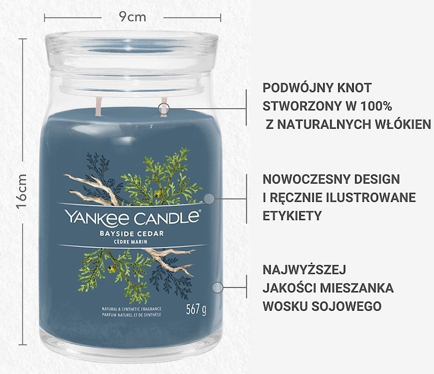 Świeca zapachowa Yankee Candle Bayside Cedar 567 g  - zdjęcie 4