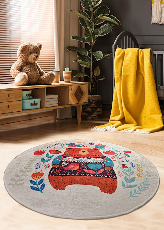 Dywan do pokoju dziecięcego Dinkley Niedźwiadek średnica 200 cm  - zdjęcie 2