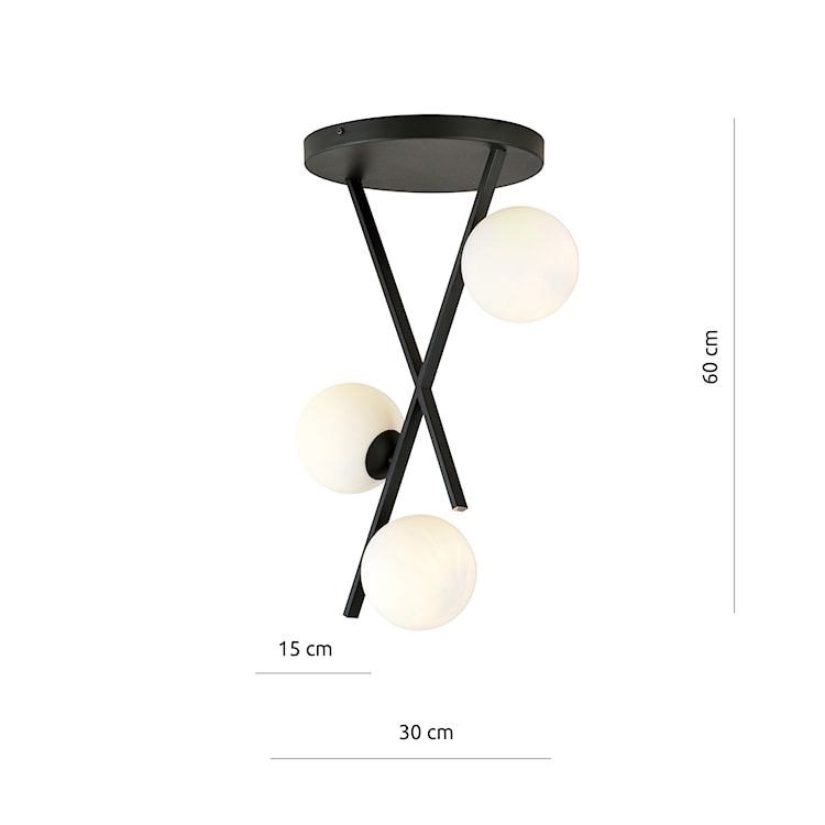 Lampa sufitowa Appire x3 biały klosz  - zdjęcie 5