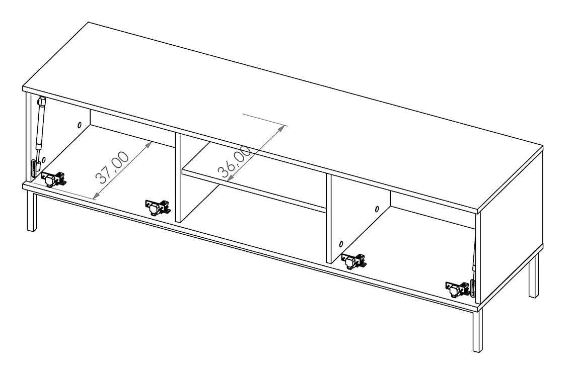 Szafka RTV Perila 150 cm hikora  - zdjęcie 7