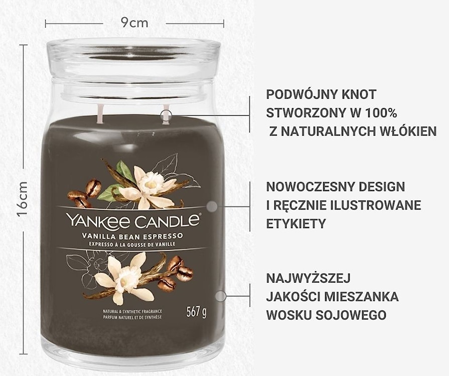 Świeca zapachowa Yankee Candle Vanilla Bean Espresso 567 g  - zdjęcie 4