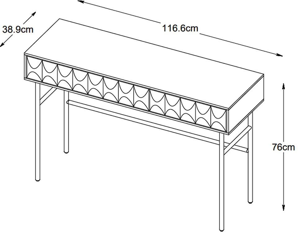 Konsola Chesseo 116,5 cm na metalowych nogach dąb espresso  - zdjęcie 5