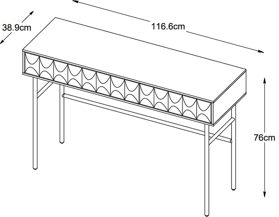 Konsola Chesseo 117 cm na metalowych nogach dąb espresso  - zdjęcie 5