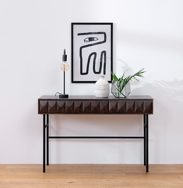 Konsola Chesseo 116,5 cm na metalowych nogach dąb espresso  - zdjęcie 2