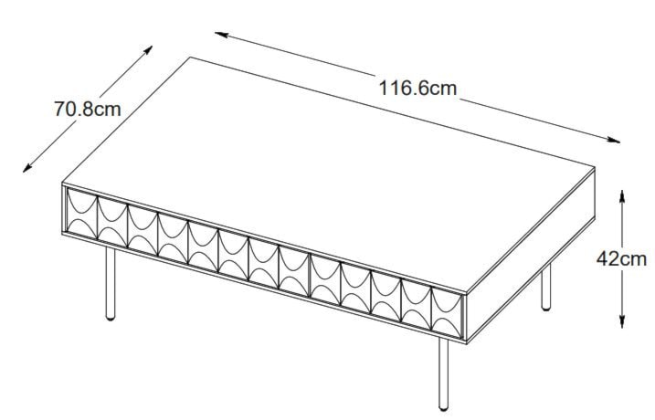 Ława Chesseo 71x117 cm na metalowych nogach dąb espresso  - zdjęcie 5