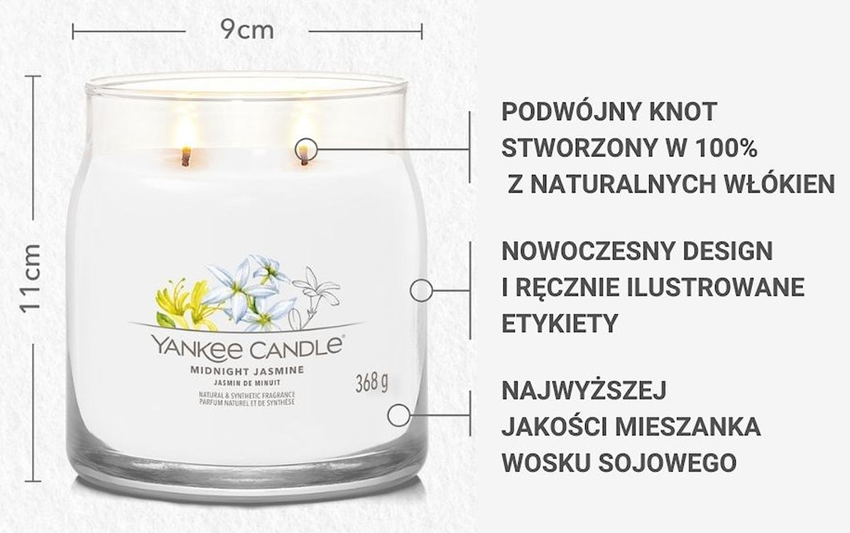 Świeca zapachowa Yankee Candle Midnight Jasmine 368 g  - zdjęcie 4