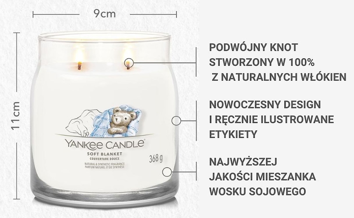 Świeca zapachowa Yankee Candle Soft Blanket 368 g  - zdjęcie 4