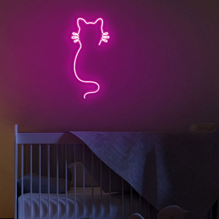Neon na ścianę Letely w kształcie kota różowy  - zdjęcie 4