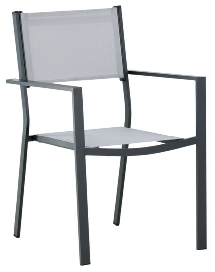 Krzesło ogrodowe Misando aluminium czarno-szare