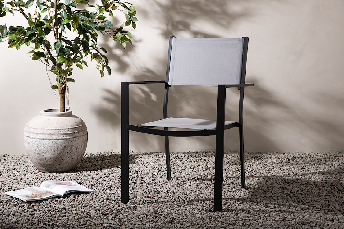 Krzesło ogrodowe Misando aluminium czarno-szare  - zdjęcie 2