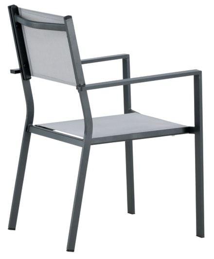 Krzesło ogrodowe Misando aluminium czarno-szare  - zdjęcie 4