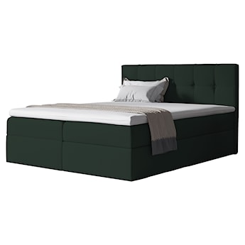 Łóżko kontynentalne Verdeni 180x200 z dwoma pojemnikami, materacem i topperem zielone hydrofobowe
