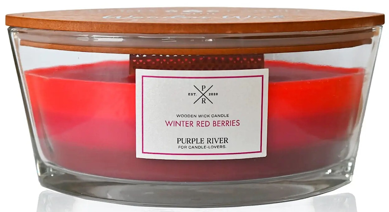 Świeca zapachowa Purple River Ellipse Tricolor Winter Red Berries 453 g