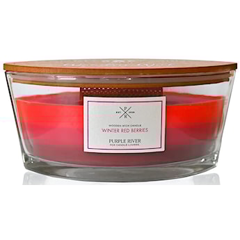 Świeca zapachowa Purple River Ellipse Tricolor Winter Red Berries 453 g