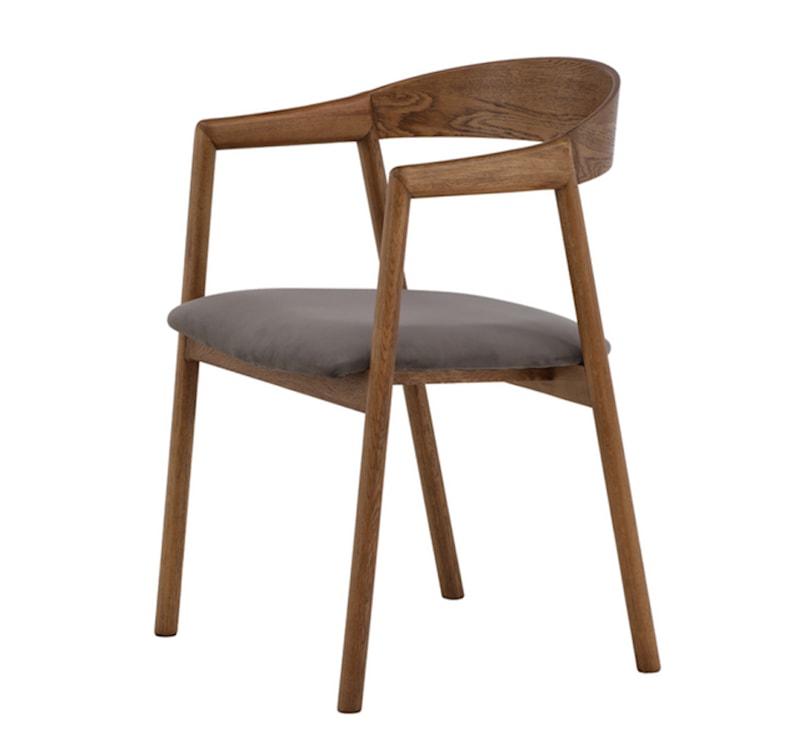 Krzesło drewniane Axeness dąb/ szare siedzisko  - zdjęcie 3