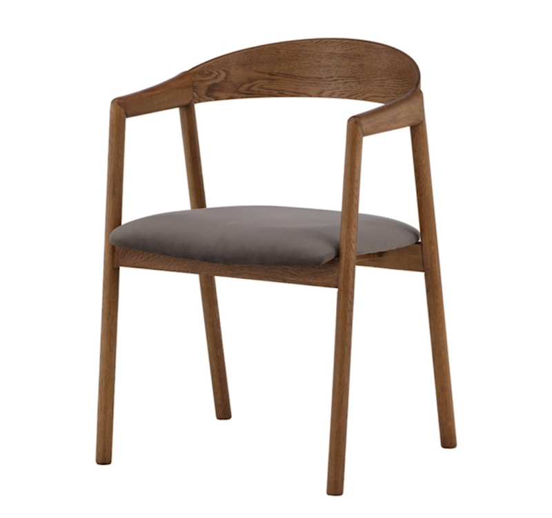 Krzesło drewniane Axeness dąb/ szare siedzisko